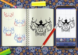 Learn To Draw Skull Tattoos Step By Step - Free screenshot 4