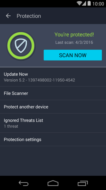 AntiVirus PRO Android Security Screenshot