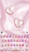 Pink Pearl Luxury Heart Keyboard Theme screenshot 1