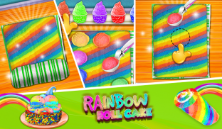 Rainbow Swiss Roll Cake Maker! Game Memasak Baru screenshot 12