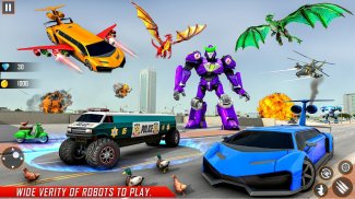 फ्लाइंग लिमो रोबोट कार परिवर्तन: पुलिस रोबोट गेम screenshot 5