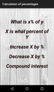 Calculation of percentages screenshot 1