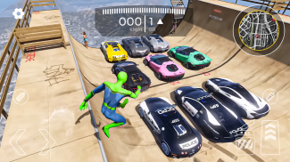 Superhero Car Mega Ramp Jump V screenshot 0