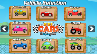 Kids Cars Hills Racing games screenshot 2