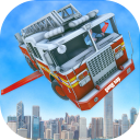 Flying Robot Fire Truck Game