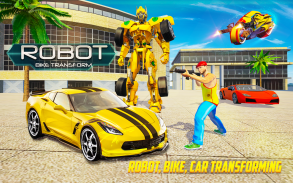 US Police Bike Car Robot Transform : Robot Fight screenshot 3