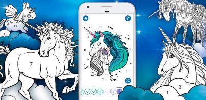 Unicorn Color by Number Book