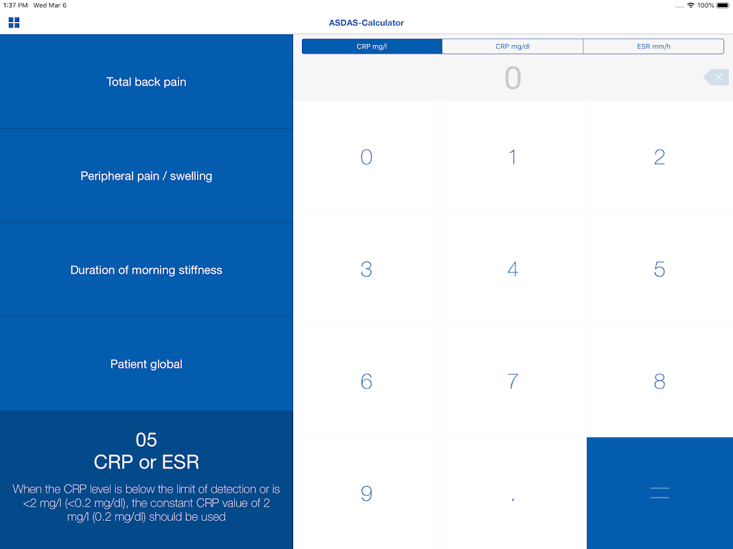 ASDAS Calculator