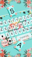 Cyan Flowers Keyboard Theme screenshot 4