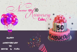 Name On 3D Anniversary Cake screenshot 0