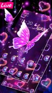 Tema de borboleta neon Brilhante 3D screenshot 4