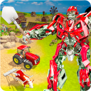 Super Robot Farmer Village Tractor Farming Icon