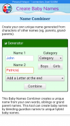Baby Name Generator (Mom + Dad =Baby ) Suggestions screenshot 2
