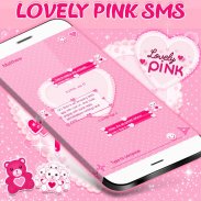 Chủ đề SMS màu hồng screenshot 0
