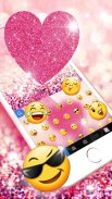 Pink Heart Glitter Keyboard Th screenshot 0