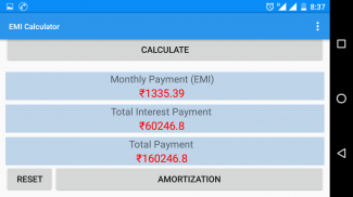 EMI CALCULATOR  SBI, BOB, HDFC screenshot 4