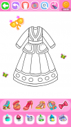 Glitter Dresses Coloring Book - Páginas de dibujo screenshot 1