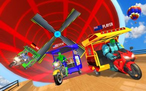 Superhero Tuk Tuk Rickshaw: Stunt Driving Games screenshot 4