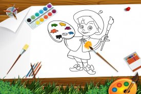 Kinder Färbung Buch Berufe screenshot 0