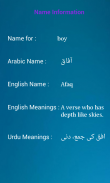 musulmanes Bebés Nombres screenshot 2