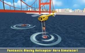 Blocky Helicopter City Heroes screenshot 2