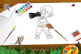 Kinder Färbung Buch Berufe screenshot 1