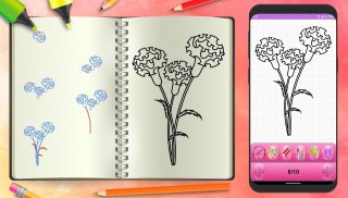 Learn To Draw Beautiful Flowers Step by Step screenshot 5