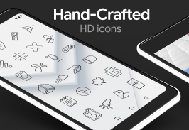 Lines Dark Free - Black Icons screenshot 1