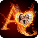 Fire Text Photo Frame