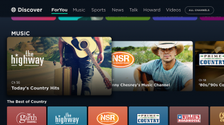 SiriusXM on Android TV: Video, Music, Sports, News screenshot 0