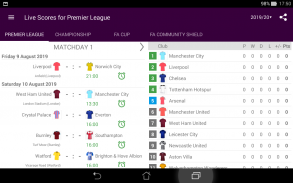 Live Scores for Premier League 2019/2020 screenshot 5