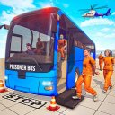 American Police Bus Driving 3D Icon