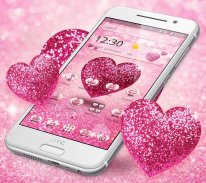 Pink Glitter Love Heart Theme screenshot 2