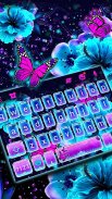 Neon Flower Butterfly Keyboard Theme screenshot 0