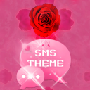 Tema de rosa rosa lindo GO SMS