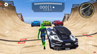 Superhero Car Mega Ramp Jump V screenshot 2