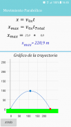 Movimiento Parabólico de Proyectiles screenshot 1