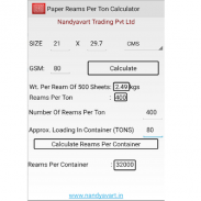 Paper Ream Per Ton Calculator screenshot 1