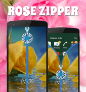 Rose Zipper Lock Screen screenshot 1