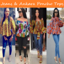 Jeans & Ankara Poncho Tops