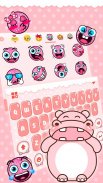 Pink Cute Hippo キーボード screenshot 3
