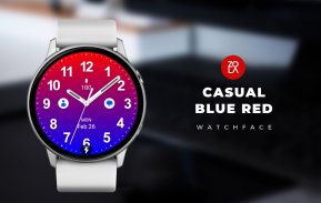 Casual Blue Red Watch Face screenshot 2