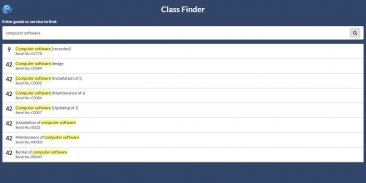 Trademark Class Finder screenshot 0