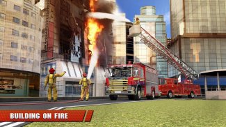 مدينة اطفاء الحريق شاحنة القيادة الإنقاذ محاكي 3D screenshot 3