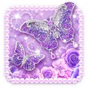 Фиолетовый Алмазный бабочка Живые обои Icon