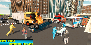 Heavy Ladder Fire Truck City Rescue 2019 screenshot 6