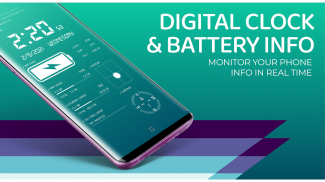 Digital Clock & Battery Charge screenshot 1
