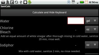 Sanitizer Calculator screenshot 0