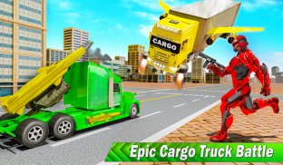 Flying Cargo Transport Truck Transform Robot Games screenshot 8