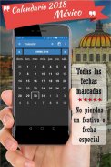 Calendario 2018 Mexico con festivos semana santa screenshot 1